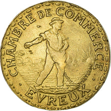 Moneda, Francia, Chambre de Commerce, Evreux, 1 Franc, 1922, MBC+, Latón