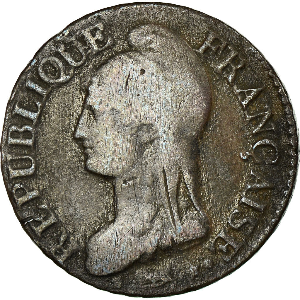 Moneta, Francia, Dupré, 5 Centimes, AN 5, Paris, MB, Bronzo, KM:635.1