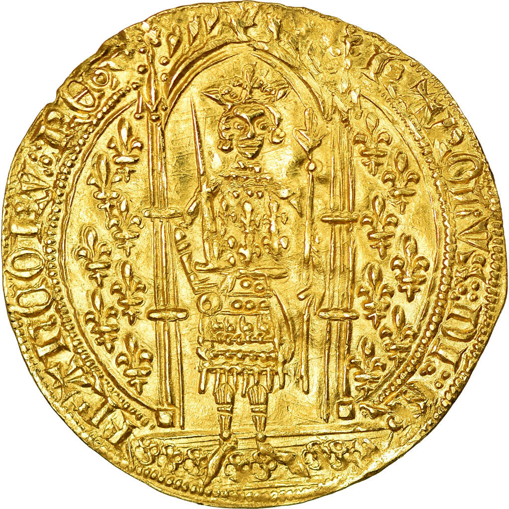Coin, France, Charles V, Franc à pied, MS(60-62), Gold, Duplessy:360A