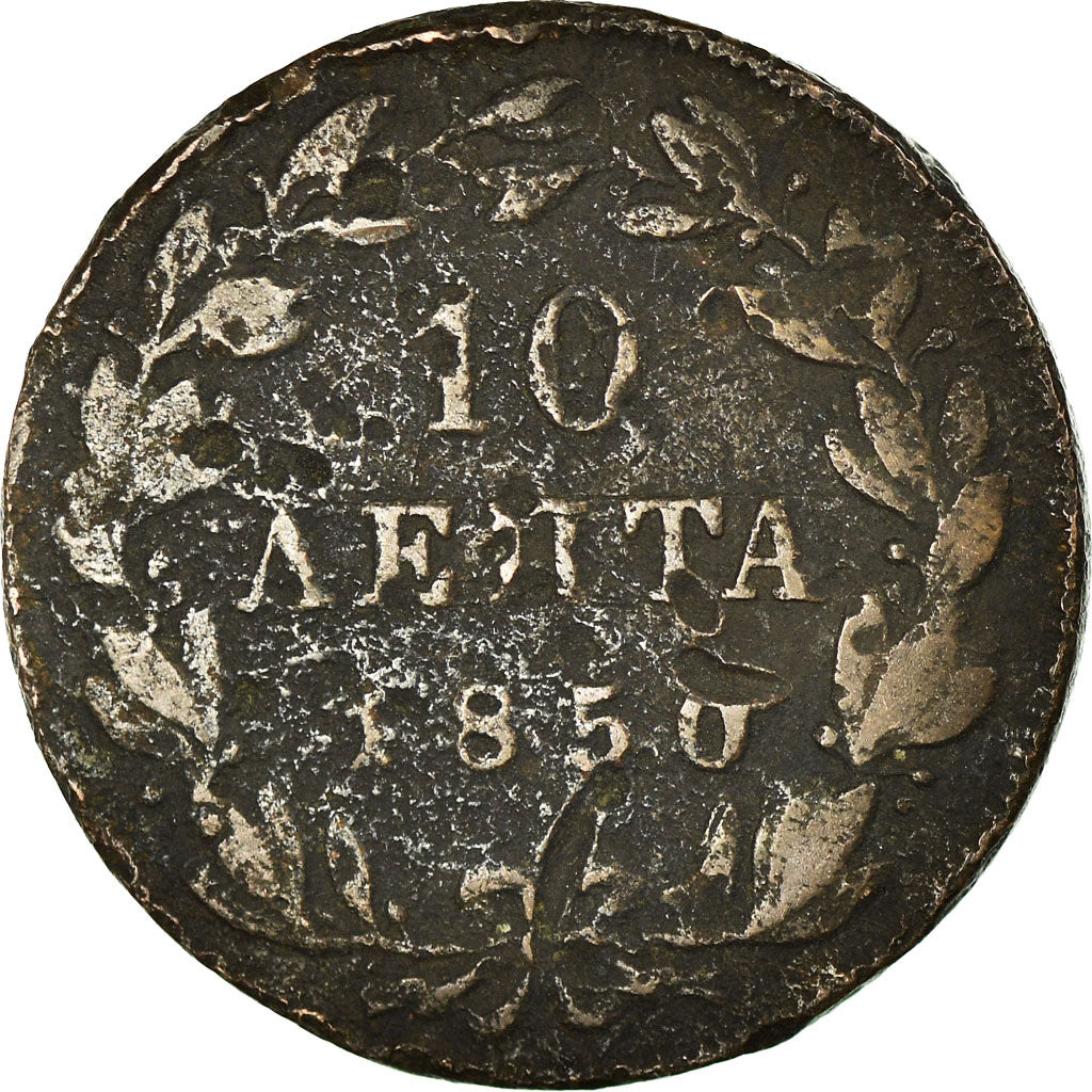 Coin, Greece, Othon, 10 Lepta, 1850, Athens, VF(20-25), Copper, KM:29