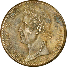 Coin, FRENCH COLONIES, Charles X, 10 Centimes, 1828, Paris, EF(40-45), Bronze