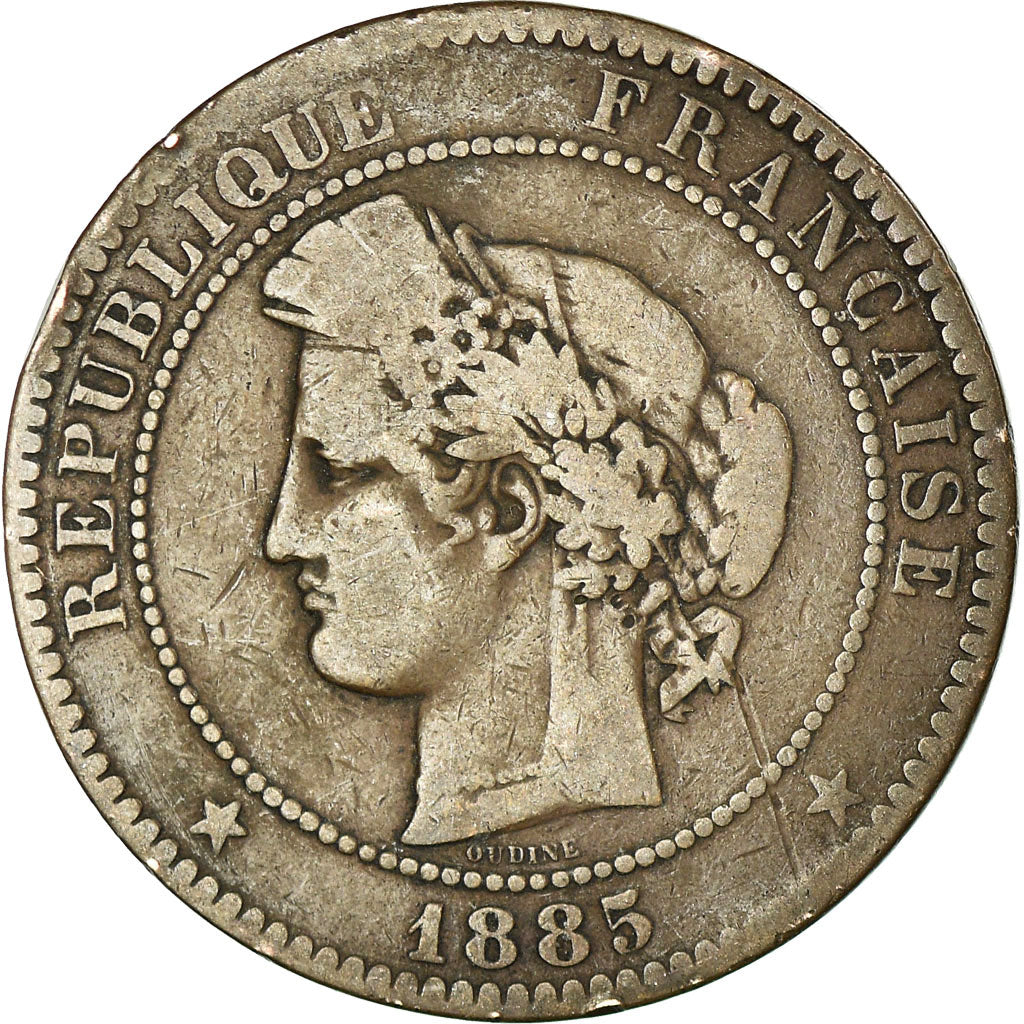 Monnaie, France, Cérès, 10 Centimes, 1885, Paris, TB, Bronze, Gadoury:265a