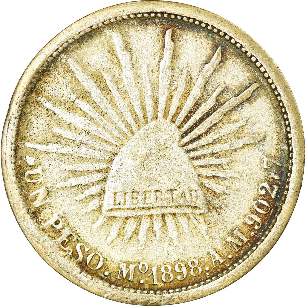 Coin, Mexico, Peso, 1898, Mexico City, Contemporary forgery, VF(30-35), Silver