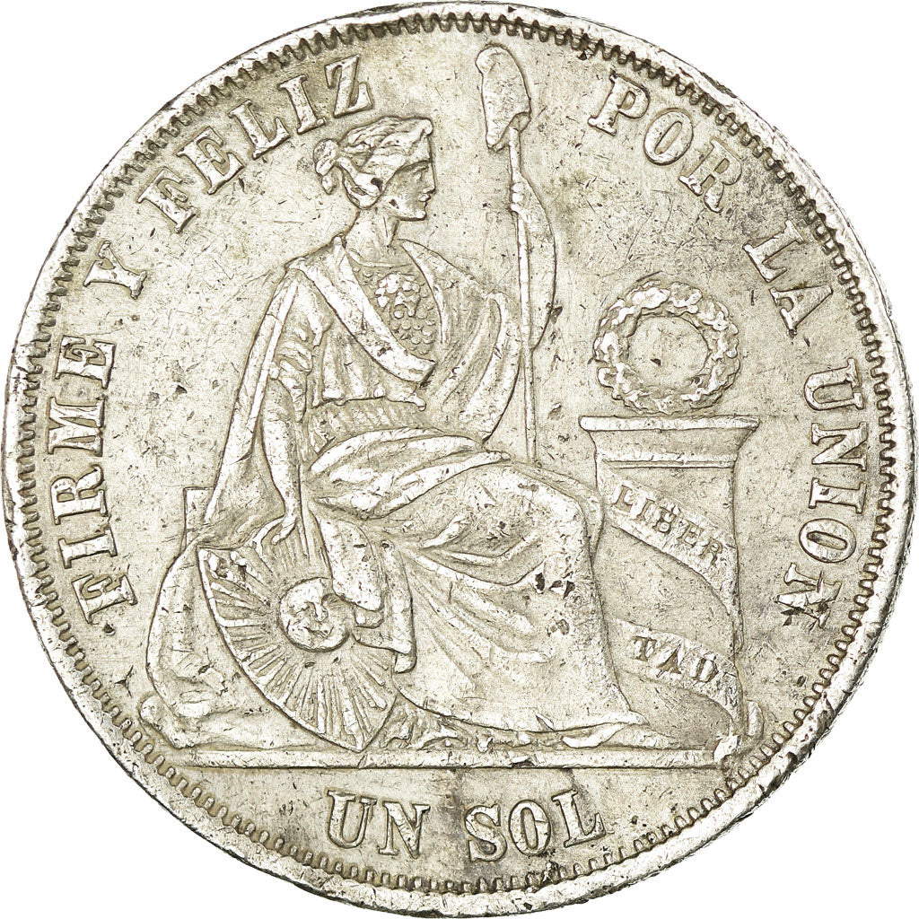 Monnaie, Pérou, SOUTH PERU, Sol, 1864, Lima, TTB, Argent, KM:196.1