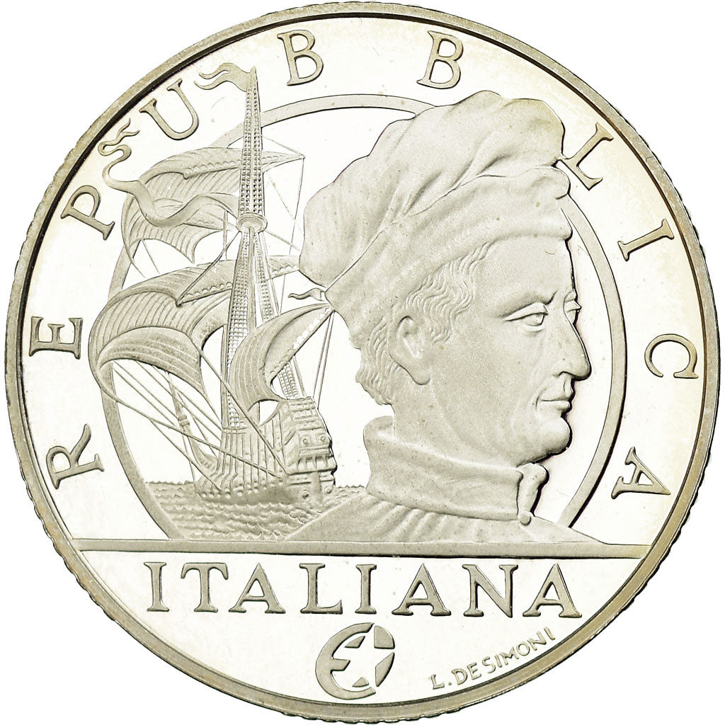 Italy, 10 Euro, Amerigo Vespucci, 2011, MS(65-70), Silver, KM:339