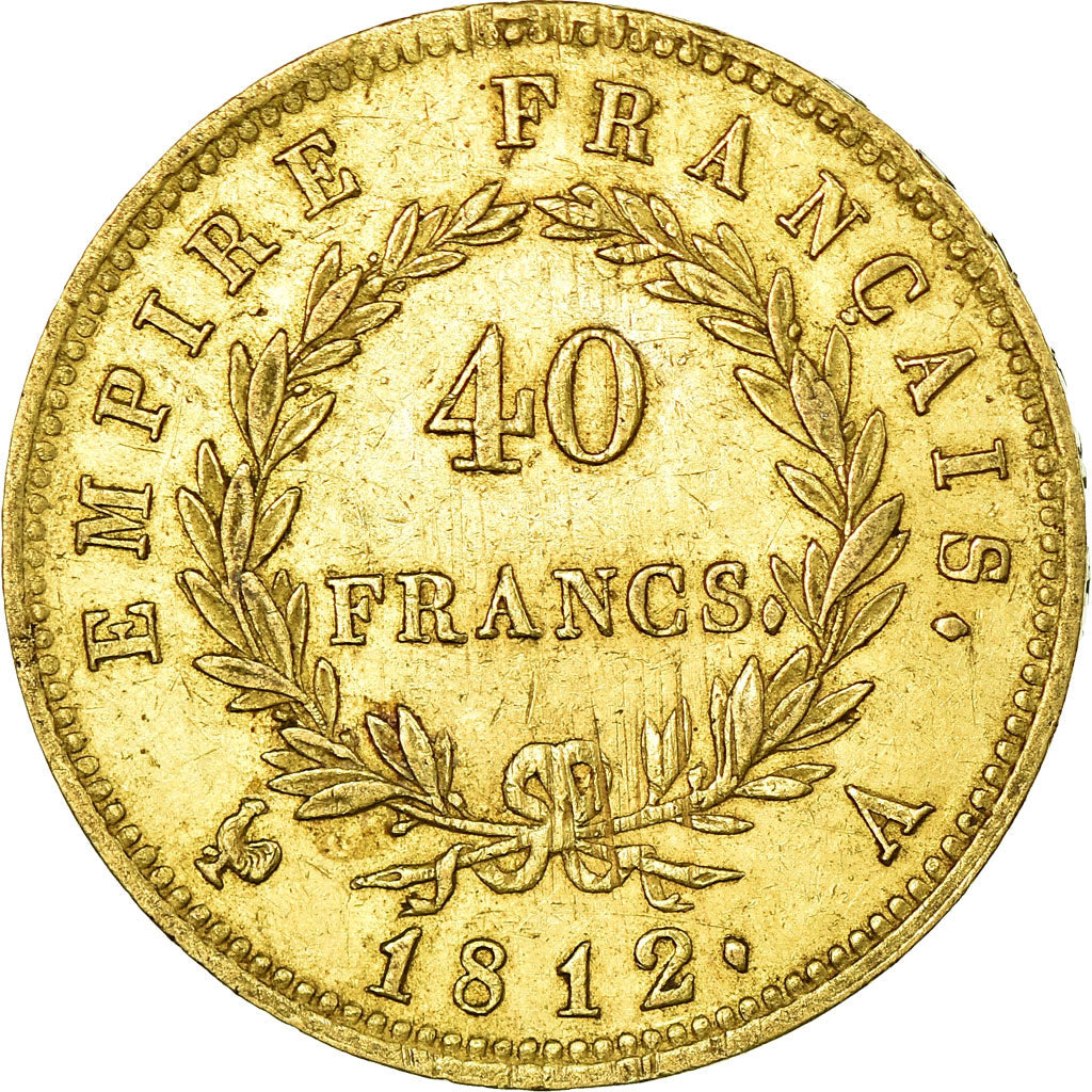 Coin, France, Napoléon I, 40 Francs, 1812, Paris, AU(50-53), Gold, KM:696.1