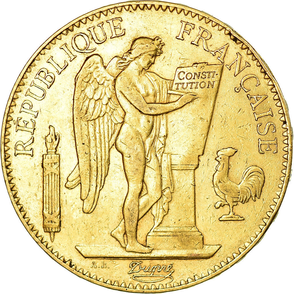 Moneta, Francia, Génie, 100 Francs, 1882, Paris, BB, Oro, KM:832, Gadoury:1137