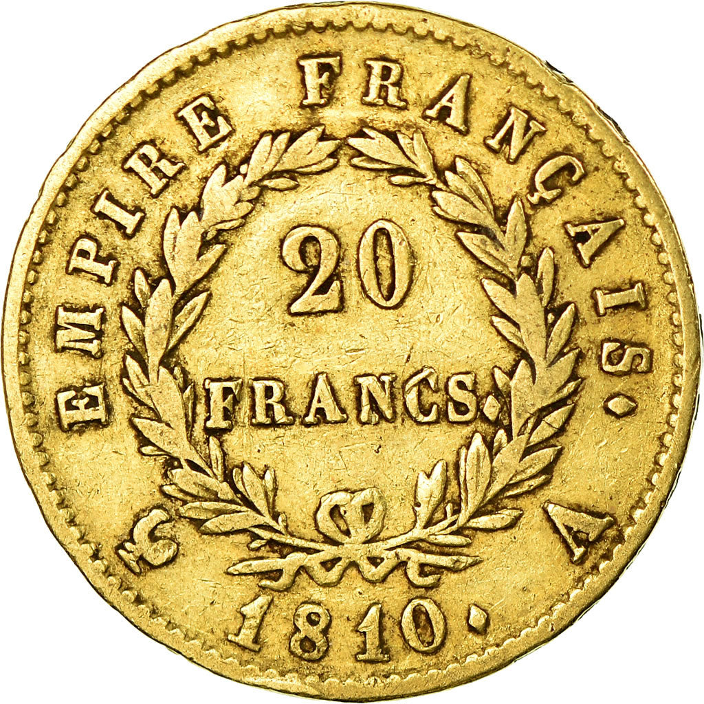 Moneta, Francia, Napoléon I, 20 Francs, 1810, Paris, BB, Oro, KM:695.1