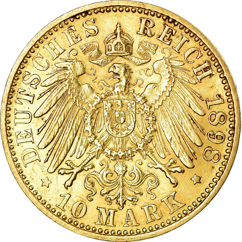 Coin, German States, PRUSSIA, Wilhelm II, 10 Mark, 1898, Berlin, EF(40-45)