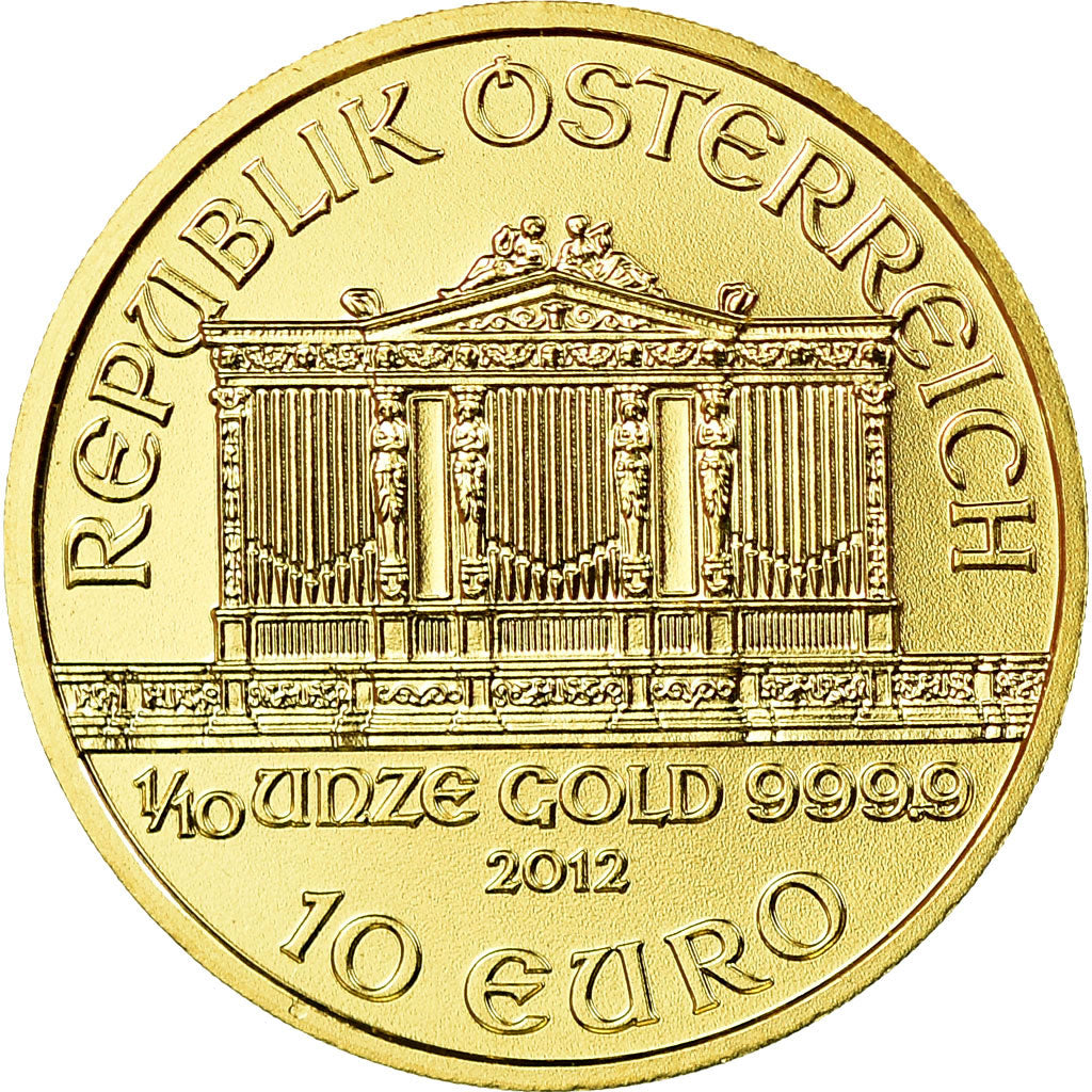 Coin, Austria, Philharmonic Orchestra, 10 Euro, 2012, Vienna, MS(65-70), Gold