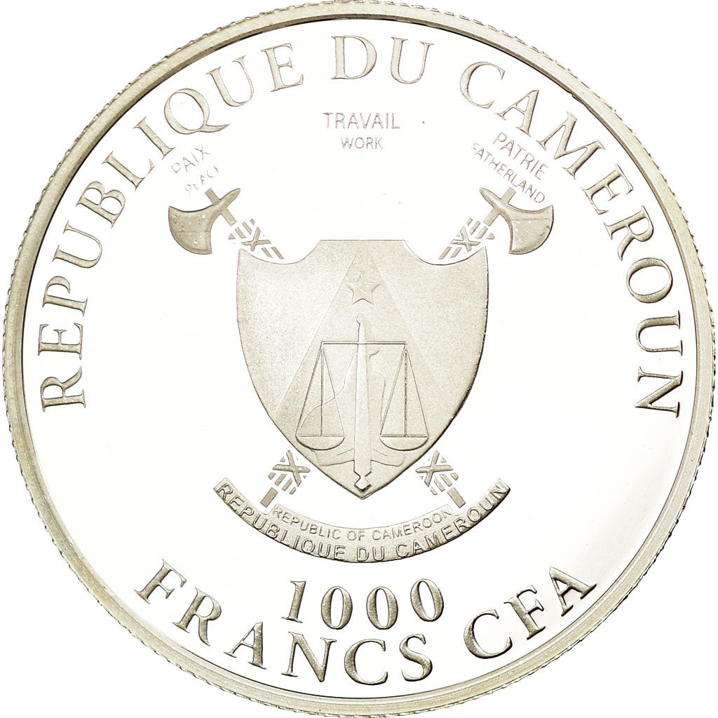 Moneta, Camerun, Cross-River-Gorilla, 1000 Francs, 2012, FDC, Argento, KM:58