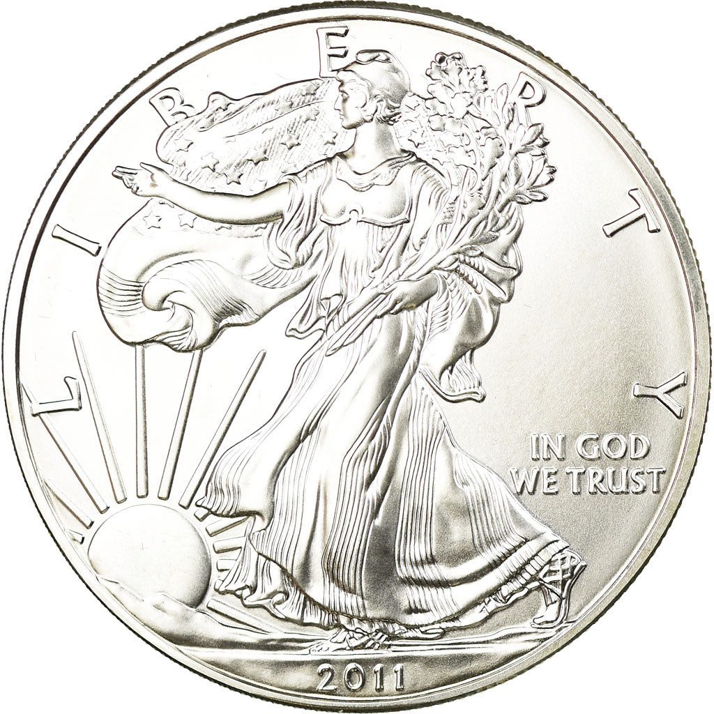 Coin, United States, Silver Eagle, Dollar, 2011, U.S. Mint, MS(65-70), Silver