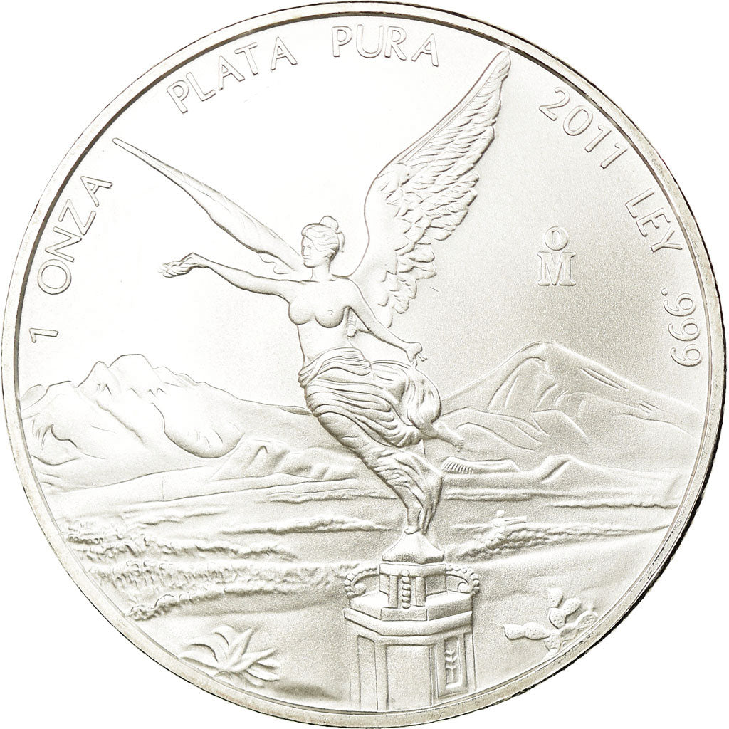 Coin, Mexico, Onza, Troy Ounce of Silver, 2011, Mexico City, MS(65-70), Silver