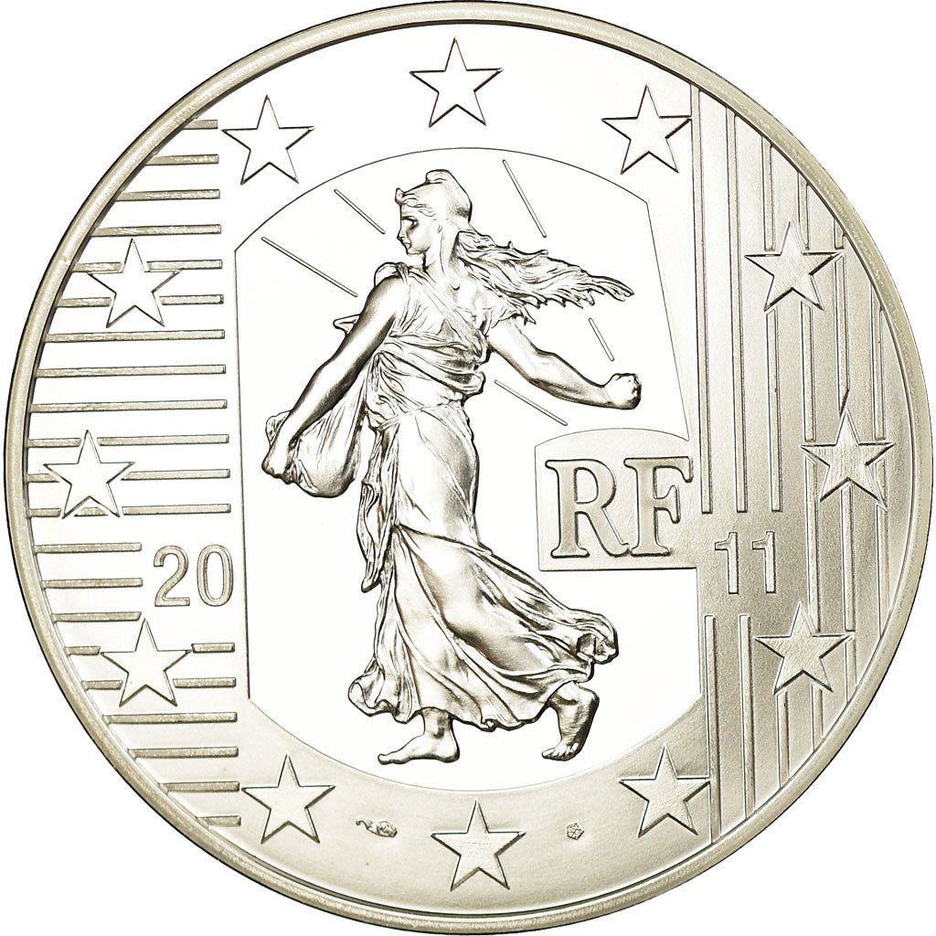 France, 10 Euro, Euro Starter Kit, 10th Anniversary, 2011, MS(65-70), Silver