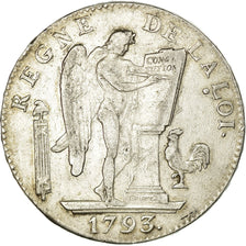 Munten, Frankrijk, Écu de 6 livres françoise, 1793, Paris, ZF, Zilver