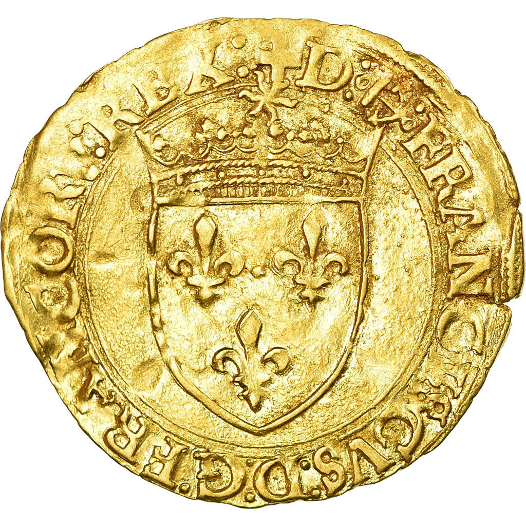 Coin, France, François Ier, Écu d'or au soleil, Bayonne, EF(40-45), Gold