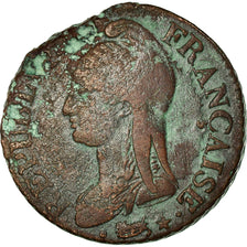 Coin, France, Dupré, 5 Centimes, AN 8, Metz, VF(20-25), Bronze, KM:640.2