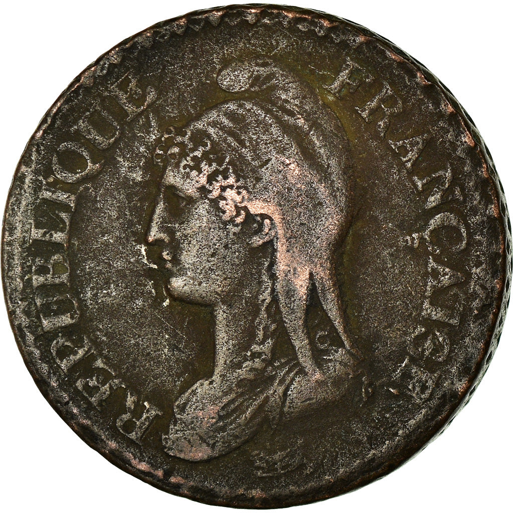 Coin, France, Dupré, Decime, AN 8, Strasbourg, VF(30-35), Bronze, KM:644.4