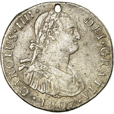 Coin, Peru, Charles IV, 4 Réales, 1807, Lima, Holed, VF(30-35), Silver, KM:96