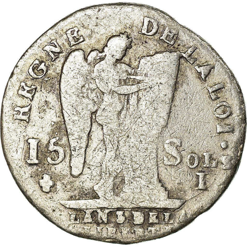 Monnaie, France, Louis XVI, 15 Sols, 1791, Paris, B+, Argent, Gadoury:36
