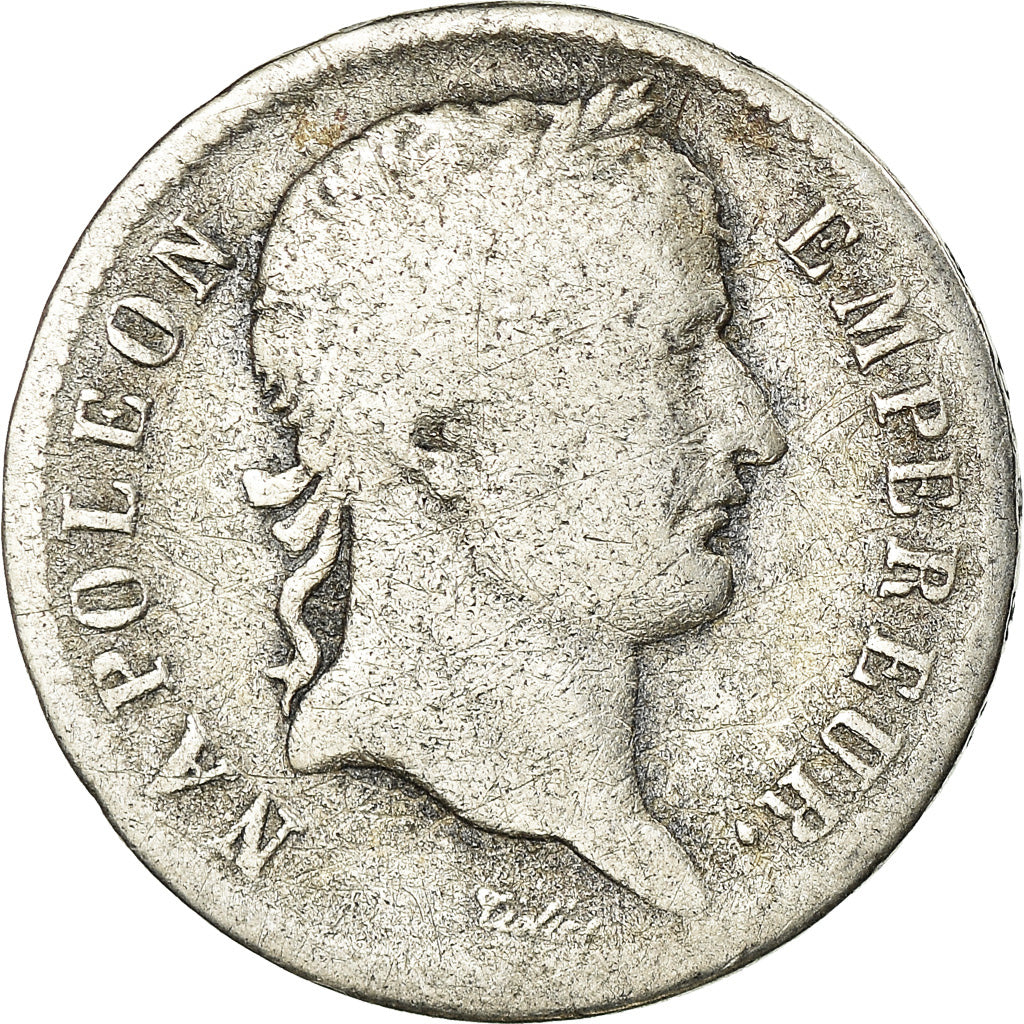 Moeda, França, Napoléon I, Franc, 1808, Strasbourg, F(12-15), Prata, KM:682.3