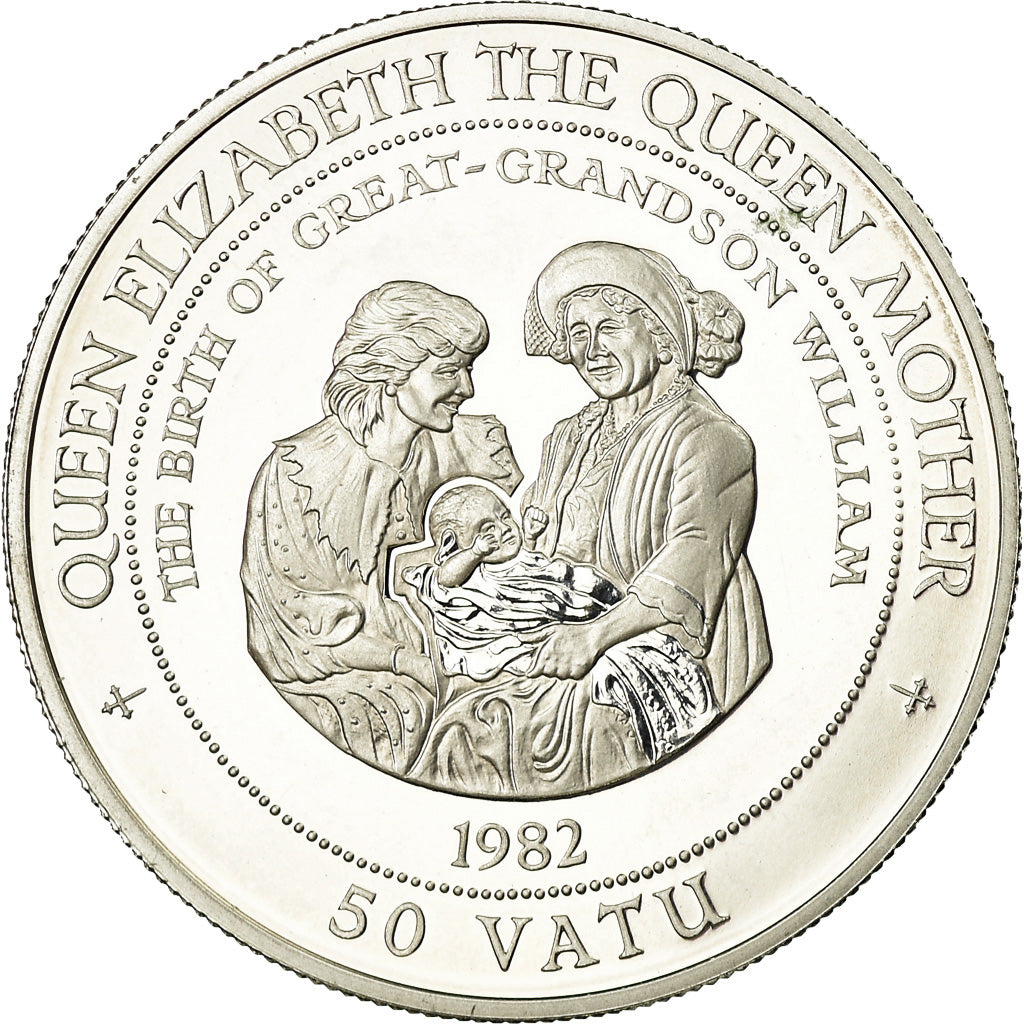 Coin, Vanuatu, Birth of Great Grandson Prince William, 50 Vatu, 1995, MS(65-70)