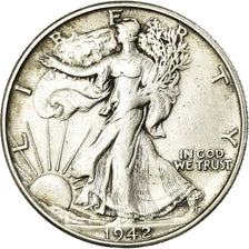 Coin, United States, Liberty Walking, Half Dollar, 1942, San Francisco