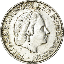 Coin, Netherlands, Juliana, Gulden, 1956, AU(50-53), Silver, KM:184