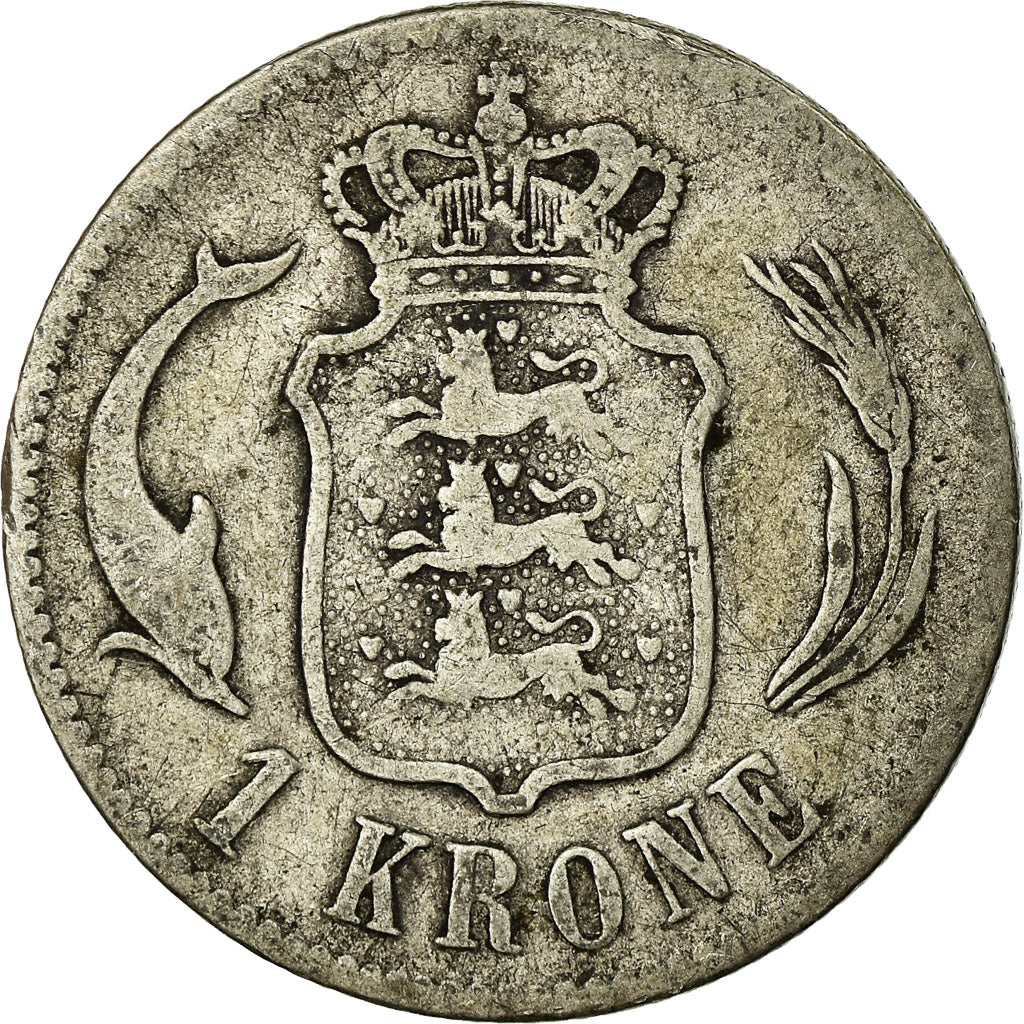 Coin, Denmark, Christian IX, Krone, 1875, Copenhagen, F(12-15), Silver, KM:797.1