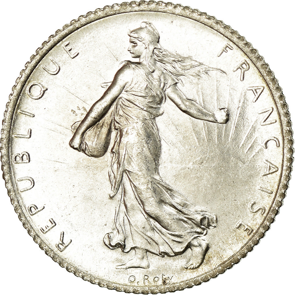 Coin, France, Semeuse, Franc, 1916, Paris, MS(65-70), Silver, KM:844.1