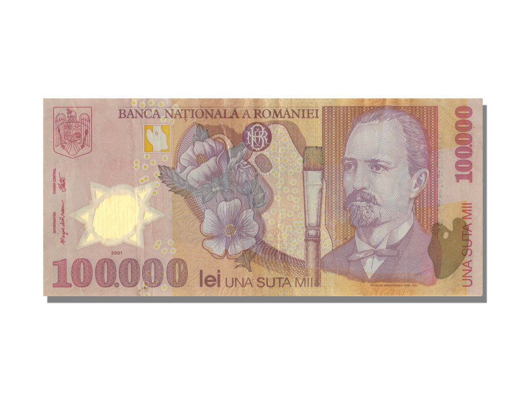 Romania, 100,000 Lei, 2001, KM #114a, UNC(65-70), 022D