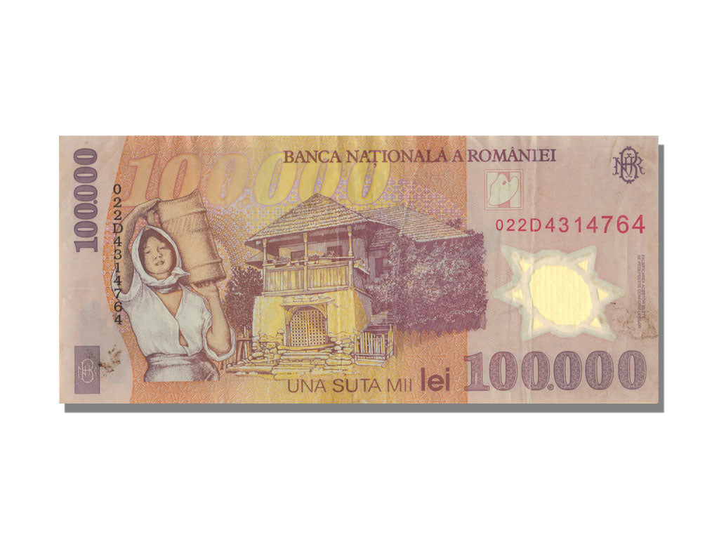 Romania, 100,000 Lei, 2001, KM #114a, UNC(65-70), 022D