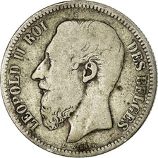Coin, Belgium, Leopold II, 2 Francs, 2 Frank, 1868, VF(20-25), Silver, KM:30.1