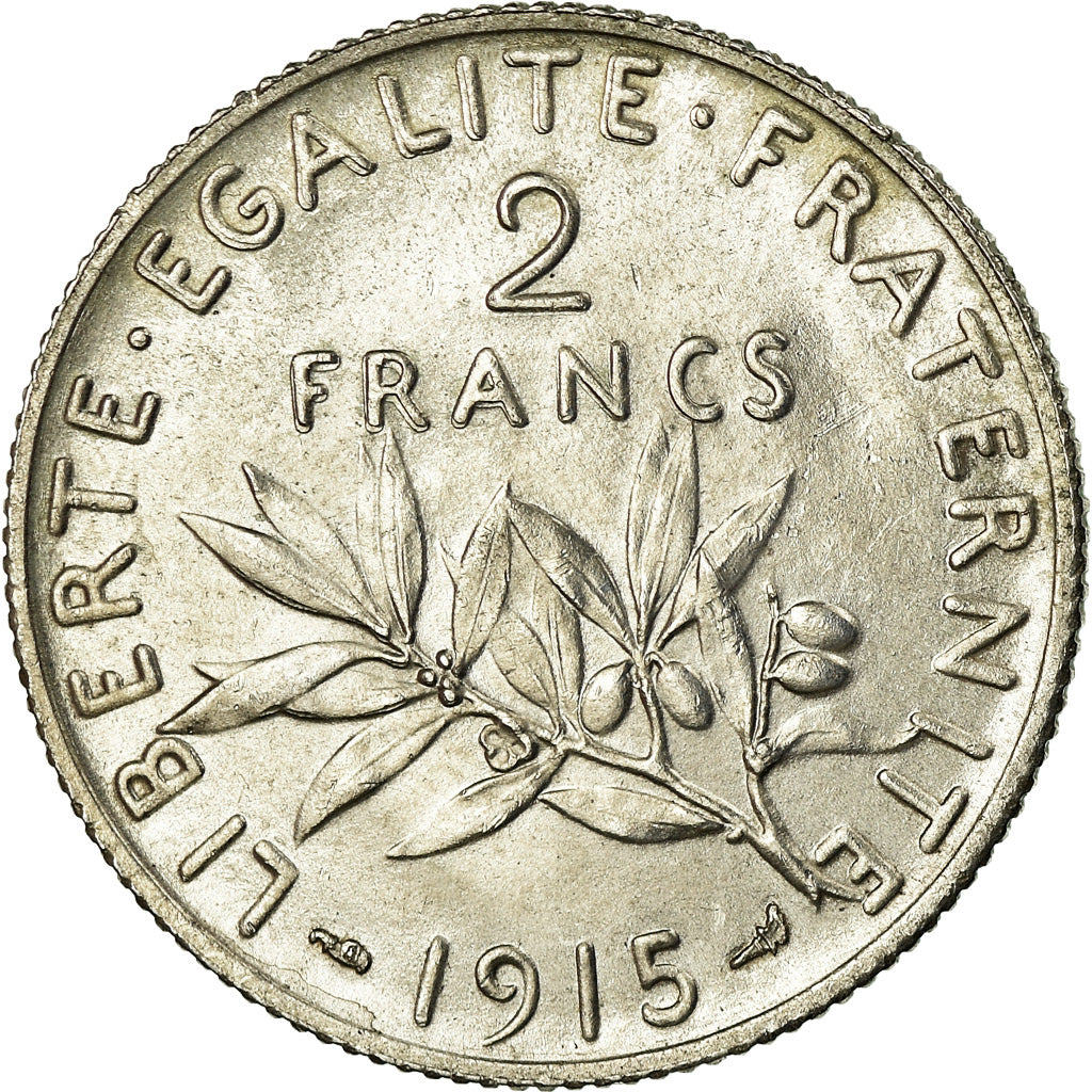 Coin, France, Semeuse, 2 Francs, 1915, Paris, MS(63), Silver, KM:845.1