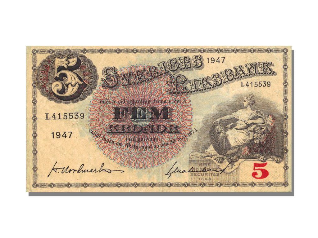 Sweden, 5 Kronor, 1947, UNC(63)