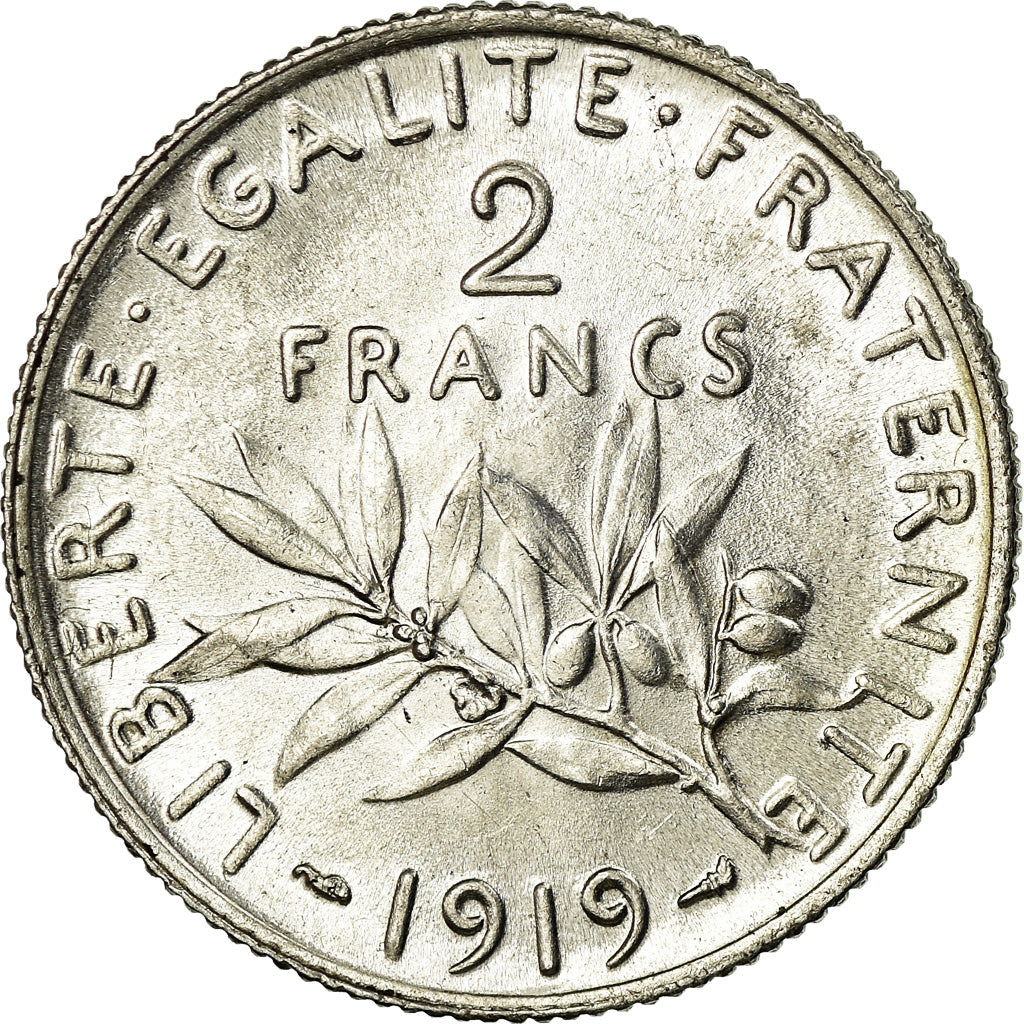 Coin, France, Semeuse, 2 Francs, 1919, Paris, MS(64), Silver, KM:845.1