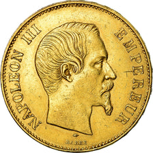 Munten, Frankrijk, Napoleon III, 100 Francs, 1857, Paris, ZF, Goud, KM:786.1