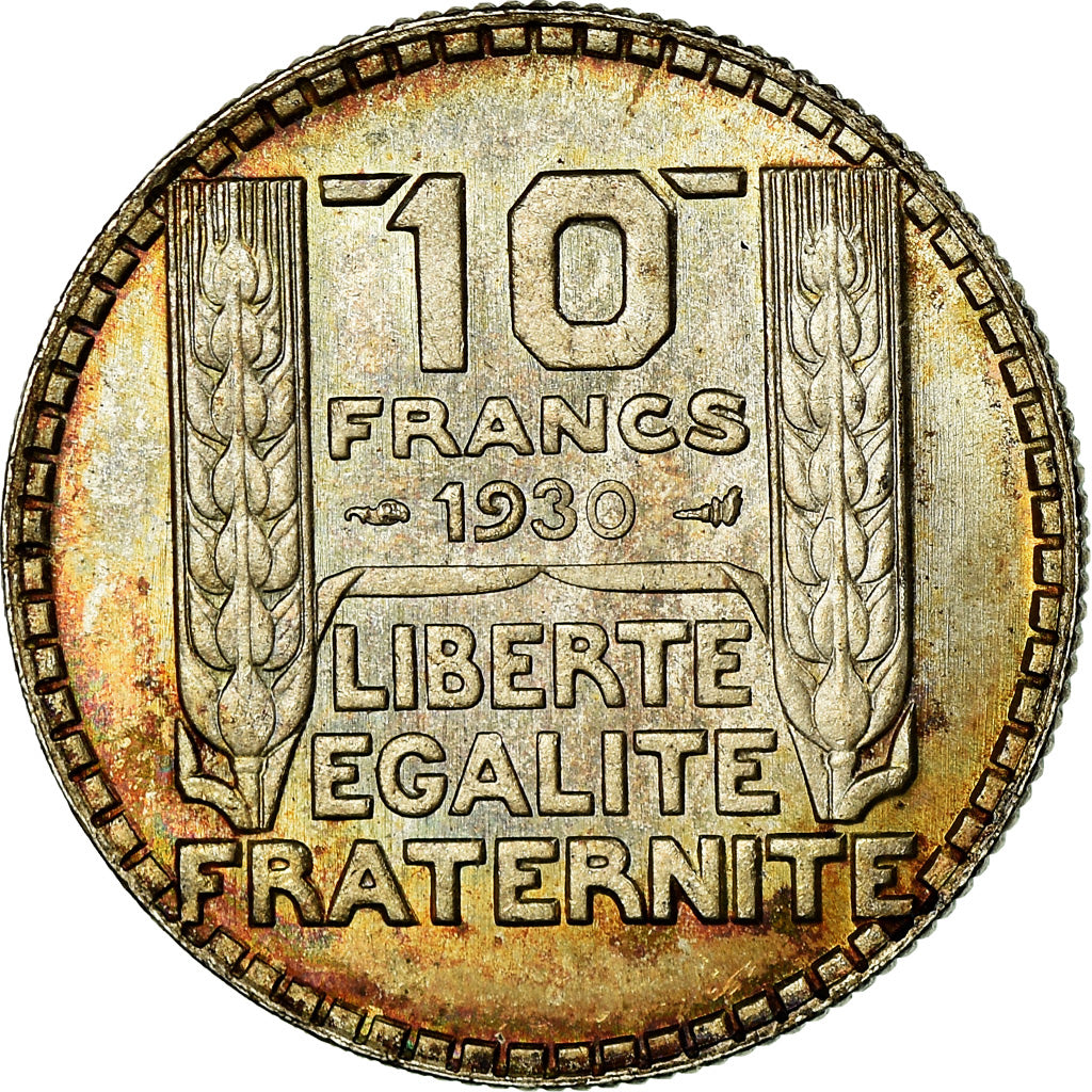 Moeda, França, Turin, 10 Francs, 1930, Paris, MS(63), Prata, KM:878