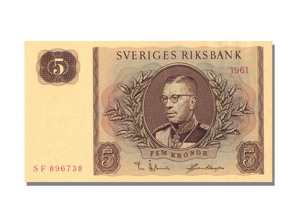 Sweden, 5 Kronor, 1961, KM #42f, UNC(65-70), SF