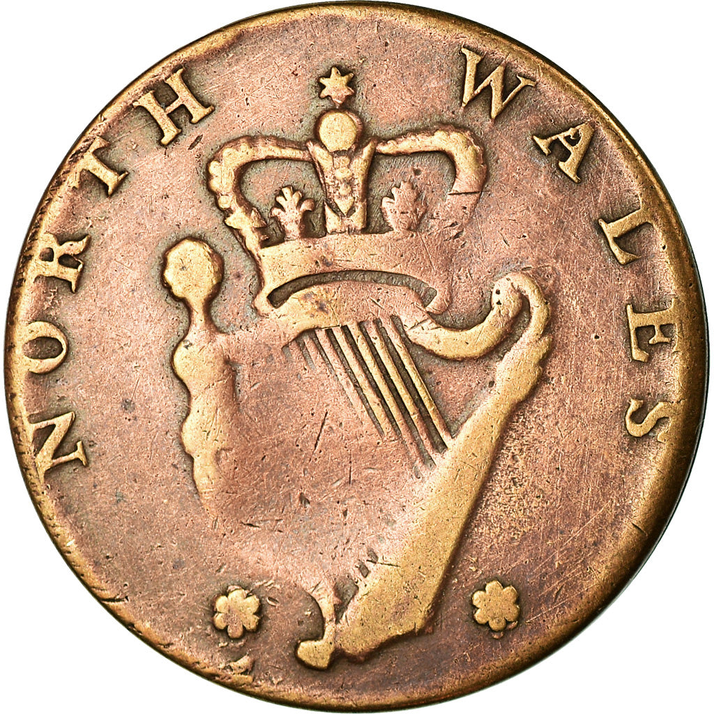 Coin, Great Britain, Georgeivs Washington, Evasion Halfpenny, Rare, VF(20-25)