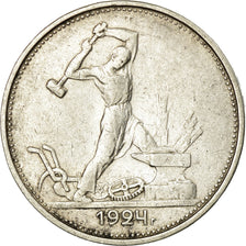 Coin, Russia, 50 Kopeks, 1924 ТР, EF(40-45), Silver, KM:89.1
