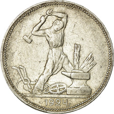 Coin, Russia, 50 Kopeks, 1924 ПЛ, EF(40-45), Silver, KM:89.1