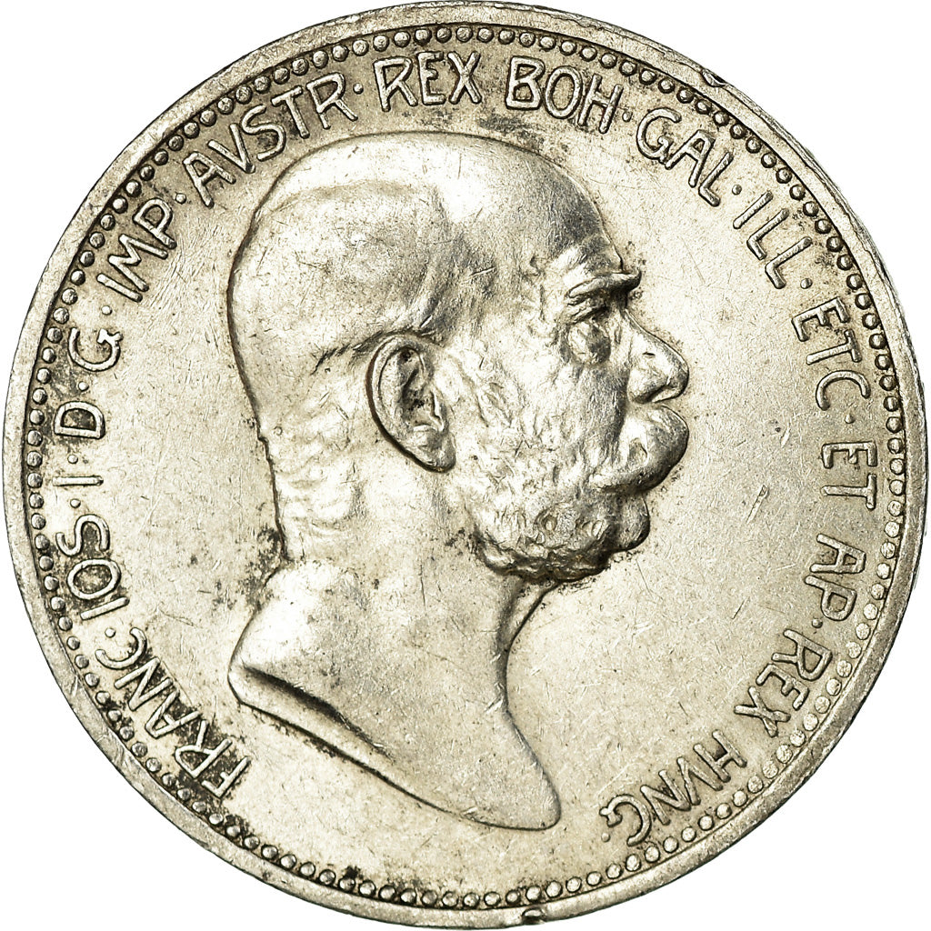 Coin, Austria, Franz Joseph I, Corona, 1908, AU(50-53), Silver, KM:2808