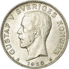 Coin, Sweden, Gustaf V, Krona, 1939, AU(50-53), Silver, KM:786.2