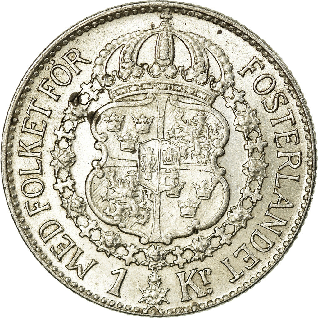 Coin, Sweden, Gustaf V, Krona, 1939, AU(50-53), Silver, KM:786.2