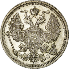 Coin, Russia, Nicholas II, 20 Kopeks, 1915, AU(55-58), Silver, KM:22a.2