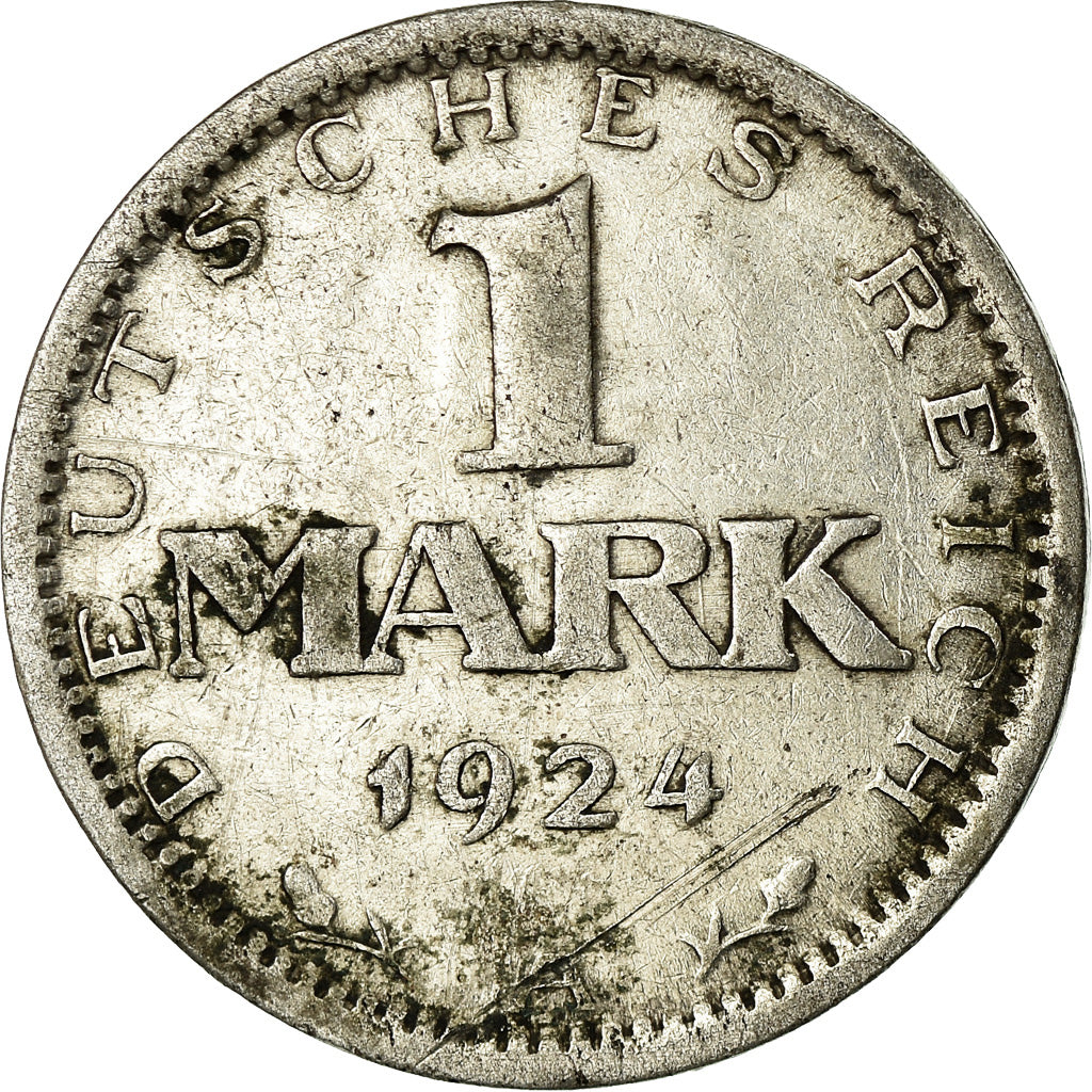 Coin, GERMANY, WEIMAR REPUBLIC, Mark, 1924, Berlin, EF(40-45), Silver, KM:42