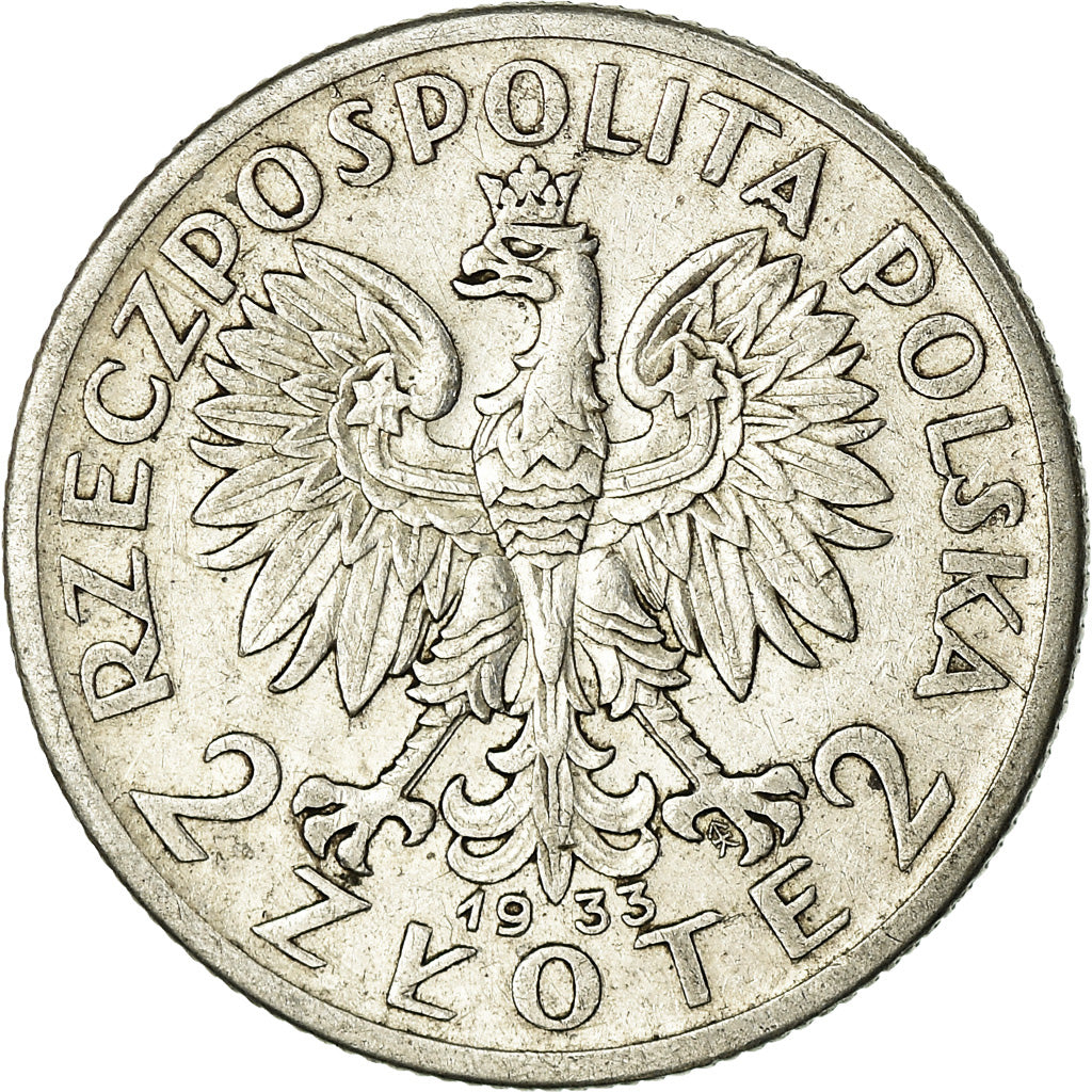 Coin, Poland, 2 Zlote, 1933, Warsaw, EF(40-45), Silver, KM:20