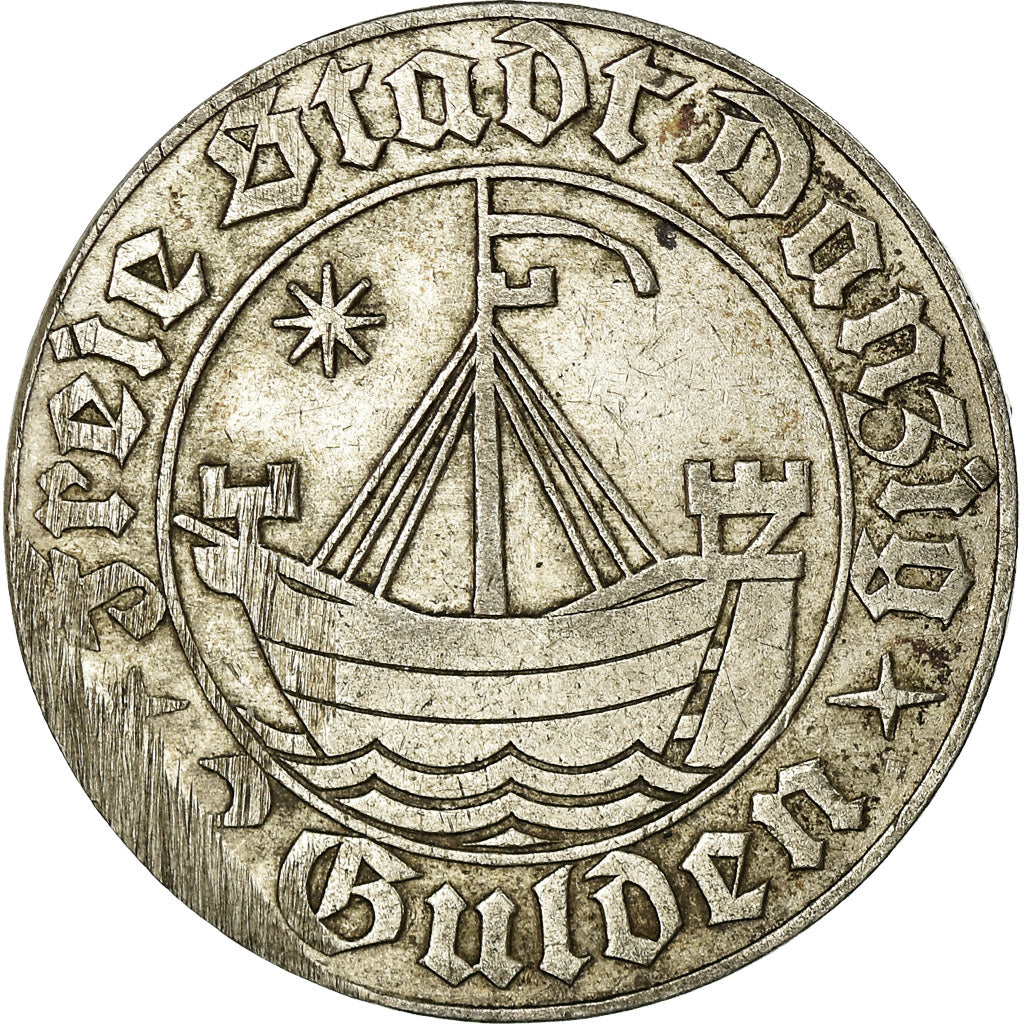 Coin, DANZIG, 2 Gulden, 1932, EF(40-45), Silver, KM:155