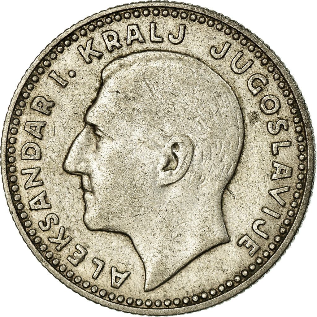 Coin, Yugoslavia, Alexander I, 10 Dinara, 1931, VF(30-35), Silver, KM:10